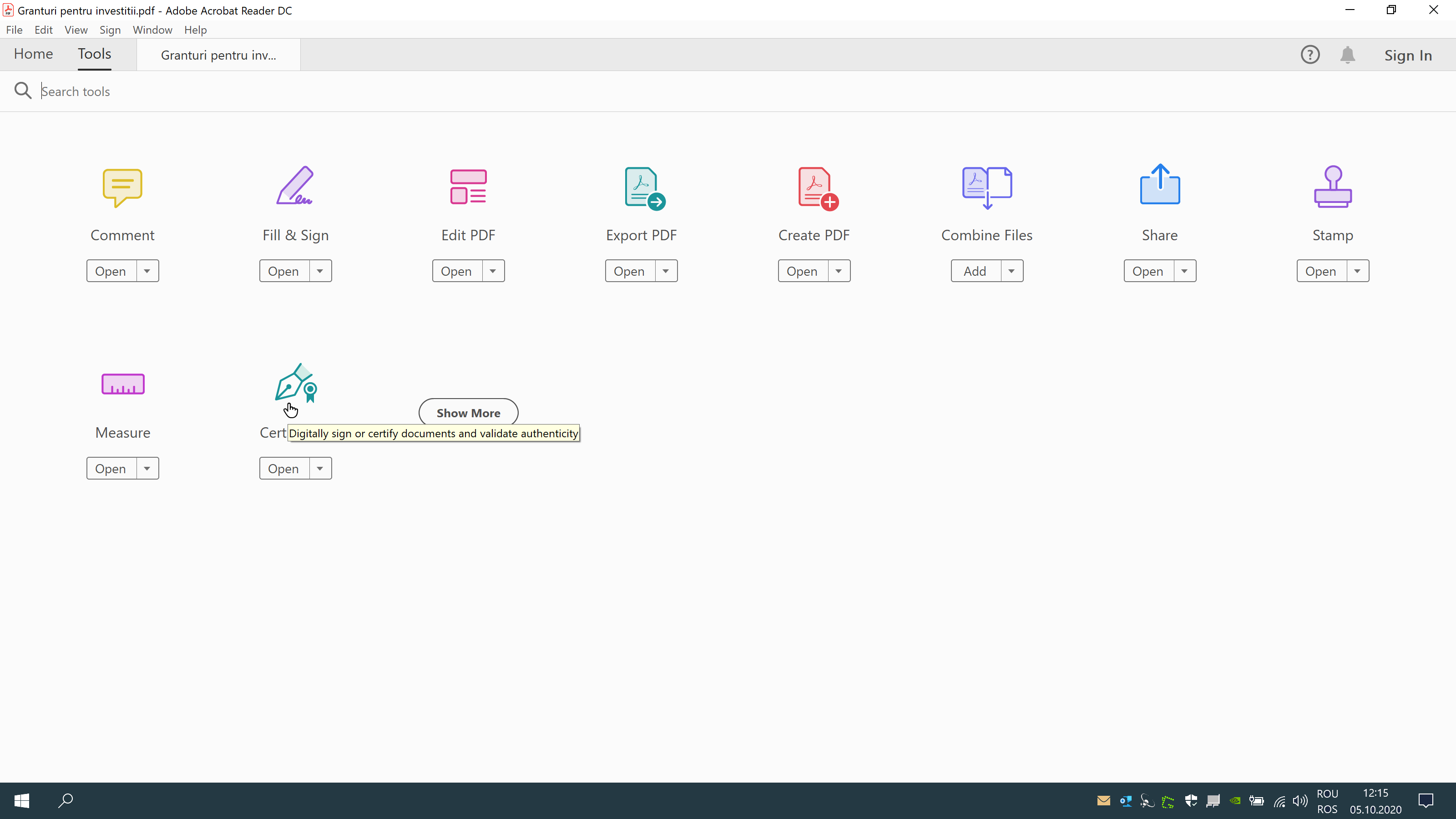 Selecteaza Certificate
